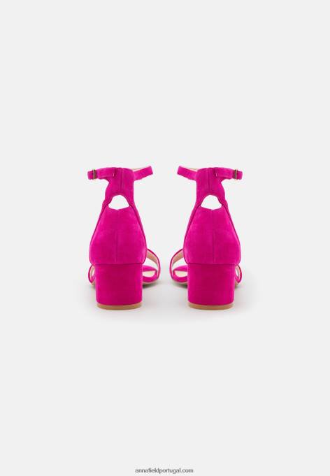 mulheres sandália de couro rosa F4BZ0D1283 Anna Field