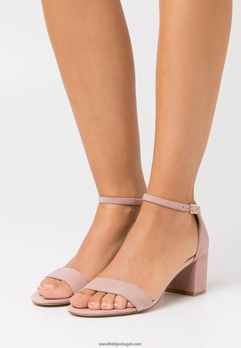 mulheres sandália de couro rosa F4BZ0D1326 Anna Field