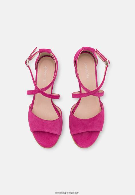 mulheres sandália de couro rosa F4BZ0D1408 Anna Field