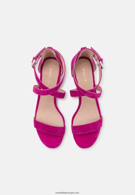 mulheres sandália de couro rosa F4BZ0D1416 Anna Field