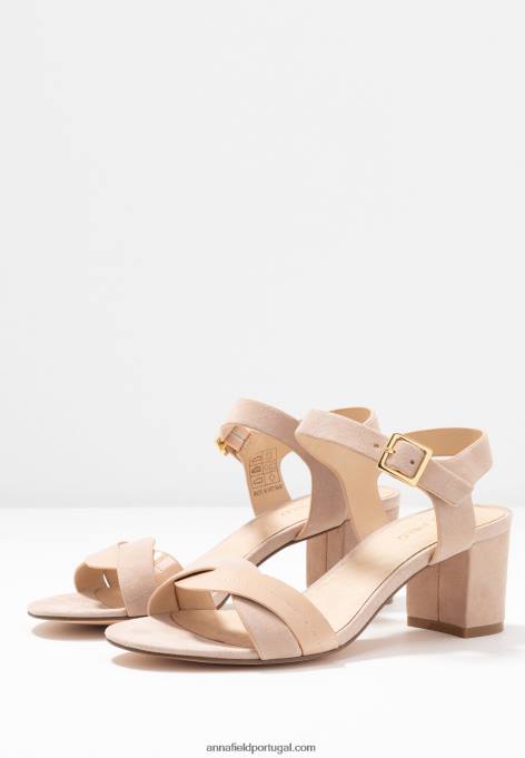 mulheres sandália de couro rosa claro F4BZ0D1276 Anna Field