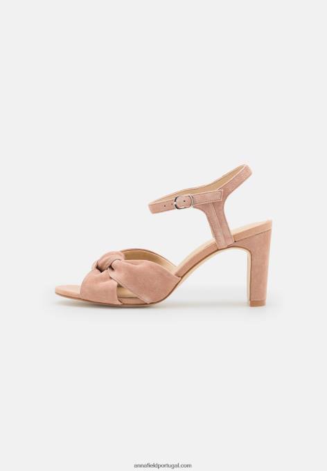 mulheres sandália de couro rosa claro F4BZ0D1321 Anna Field