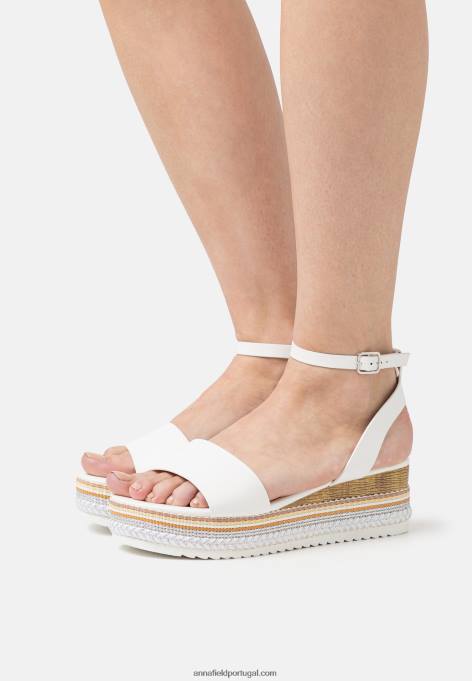 mulheres sandália plataforma branca F4BZ0D1489 Anna Field