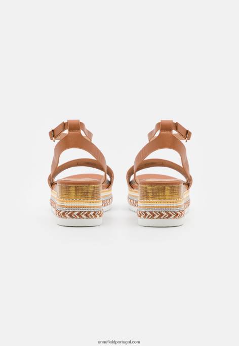 mulheres sandália plataforma conhaque F4BZ0D1471 Anna Field