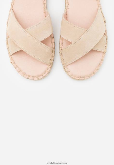 mulheres sandália plataforma couro bege F4BZ0D1576 Anna Field