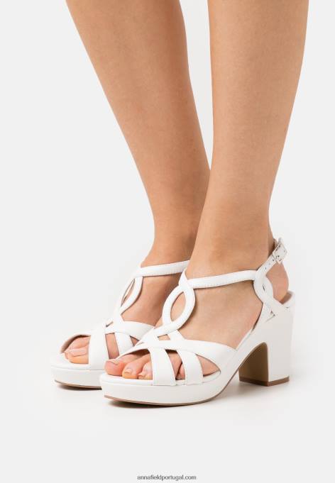 mulheres sandália plataforma couro branca F4BZ0D1559 Anna Field