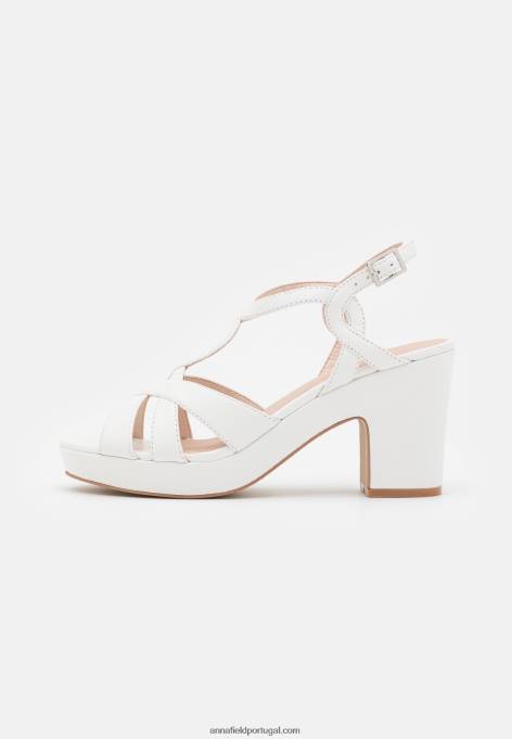 mulheres sandália plataforma couro branca F4BZ0D1559 Anna Field