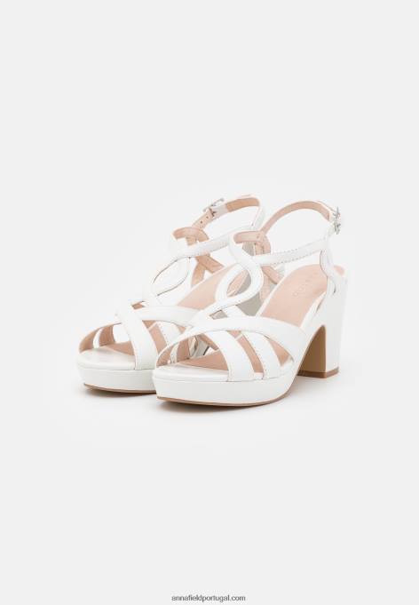 mulheres sandália plataforma couro branca F4BZ0D1559 Anna Field