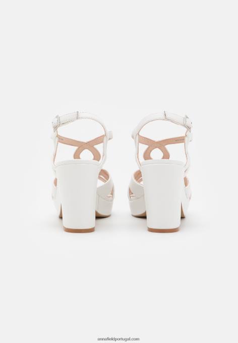 mulheres sandália plataforma couro branca F4BZ0D1559 Anna Field