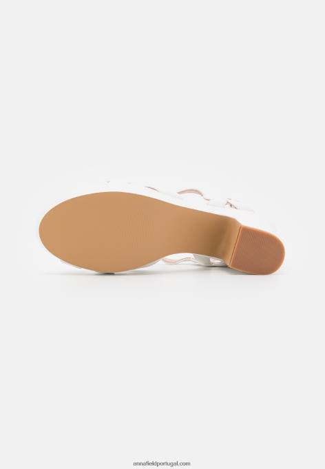 mulheres sandália plataforma couro branca F4BZ0D1559 Anna Field