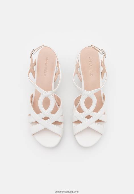 mulheres sandália plataforma couro branca F4BZ0D1559 Anna Field