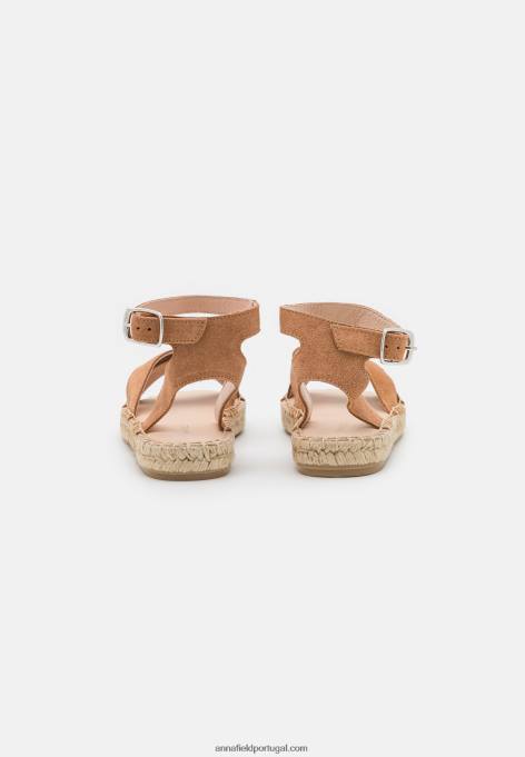 mulheres sandália plataforma couro conhaque F4BZ0D1560 Anna Field