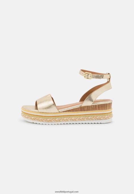 mulheres sandália plataforma dourada F4BZ0D1464 Anna Field