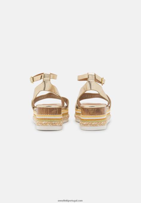 mulheres sandália plataforma dourada F4BZ0D1464 Anna Field