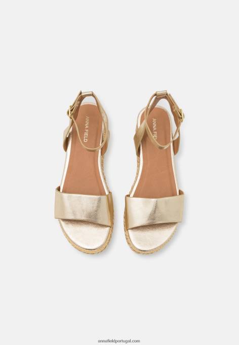 mulheres sandália plataforma dourada F4BZ0D1464 Anna Field