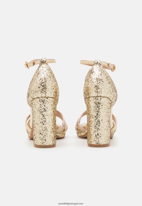 mulheres sandália plataforma dourada F4BZ0D1555 Anna Field