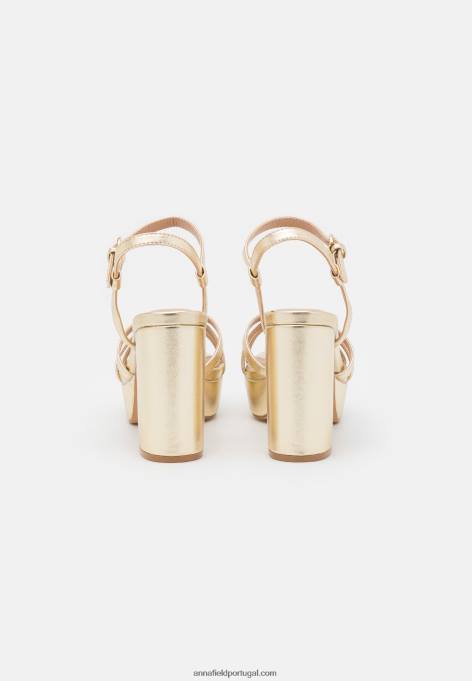 mulheres sandália plataforma dourada F4BZ0D1588 Anna Field