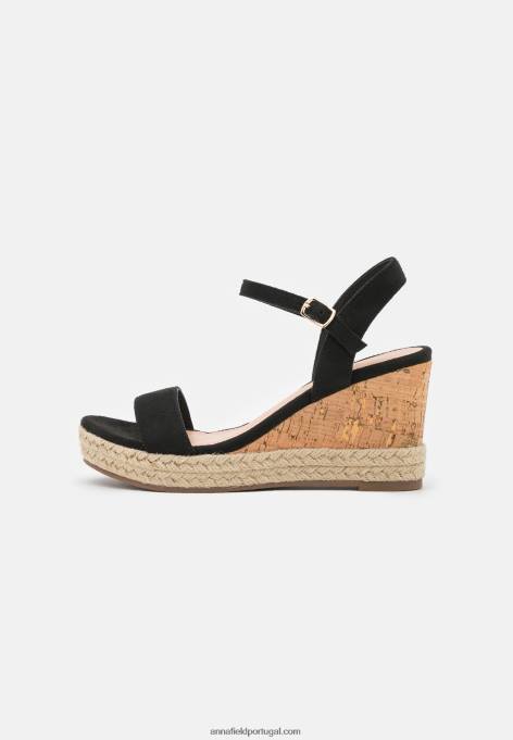 mulheres sandália plataforma preta F4BZ0D1455 Anna Field