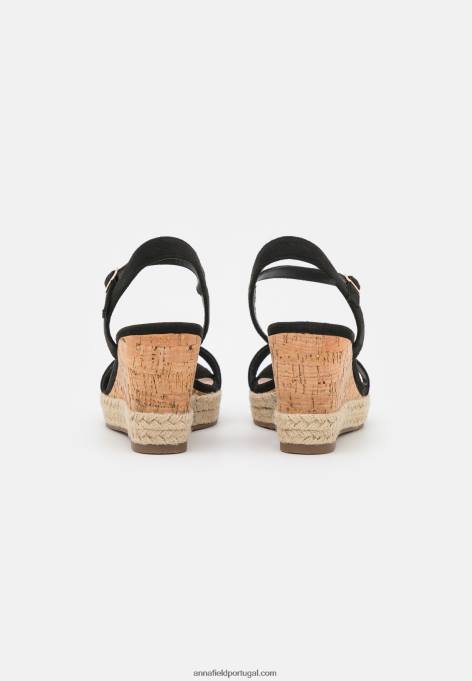 mulheres sandália plataforma preta F4BZ0D1455 Anna Field