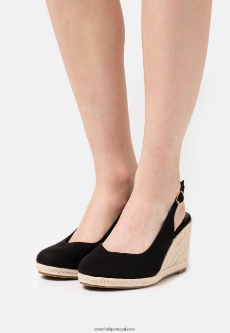 mulheres sandália plataforma preta F4BZ0D1458 Anna Field