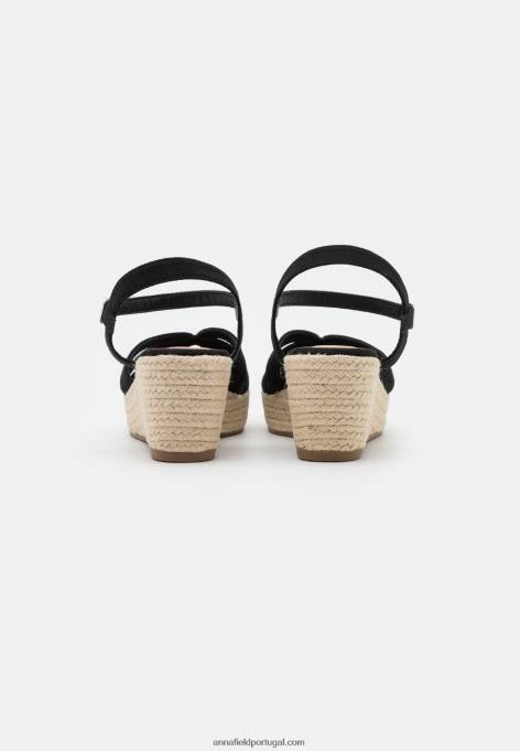 mulheres sandália plataforma preta F4BZ0D1460 Anna Field