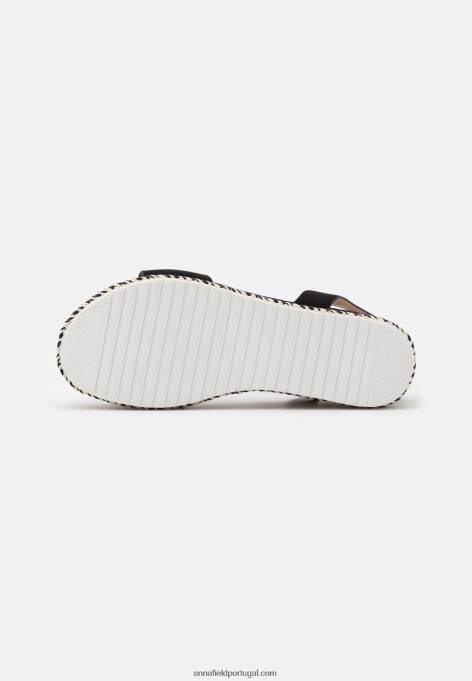 mulheres sandália plataforma preta F4BZ0D1462 Anna Field