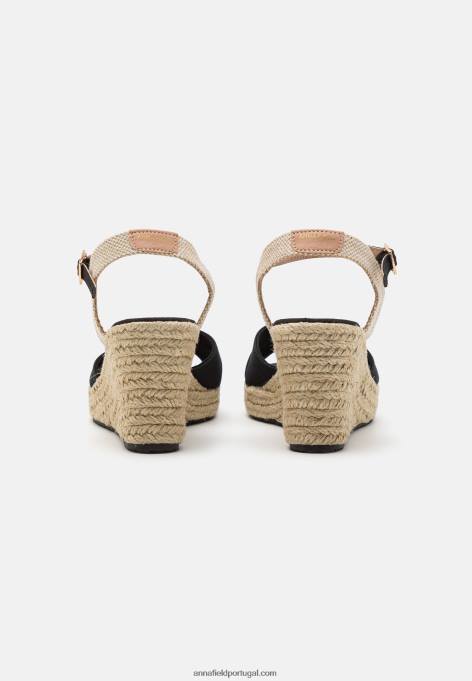 mulheres sandália plataforma preta F4BZ0D1467 Anna Field