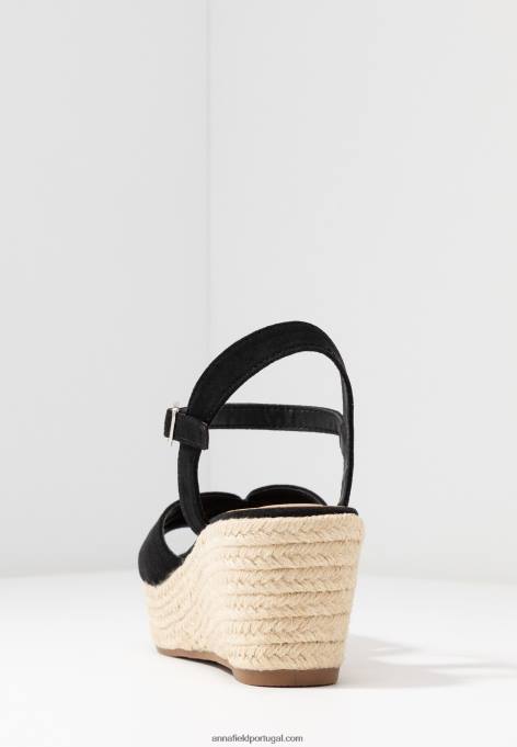 mulheres sandália plataforma preta F4BZ0D1480 Anna Field