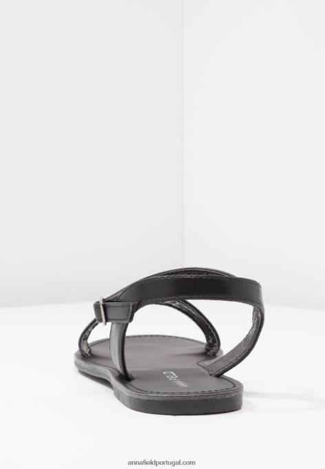 mulheres sandália preta F4BZ0D1273 Anna Field