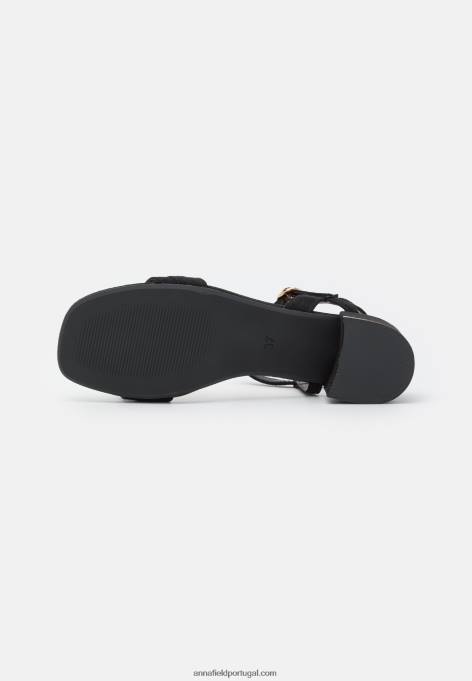 mulheres sandália preta F4BZ0D1302 Anna Field