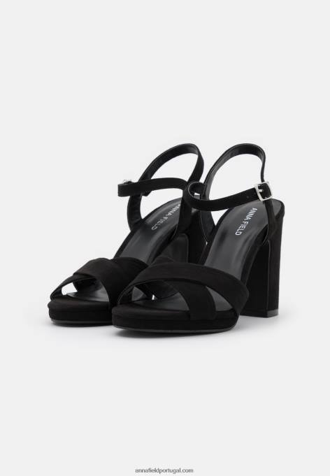 mulheres sandália preta F4BZ0D1307 Anna Field