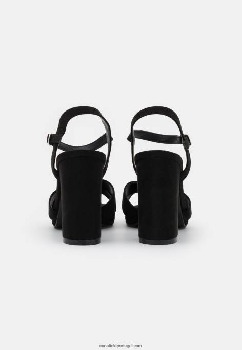 mulheres sandália preta F4BZ0D1307 Anna Field