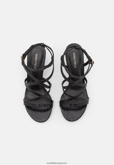 mulheres sandália preta F4BZ0D1327 Anna Field