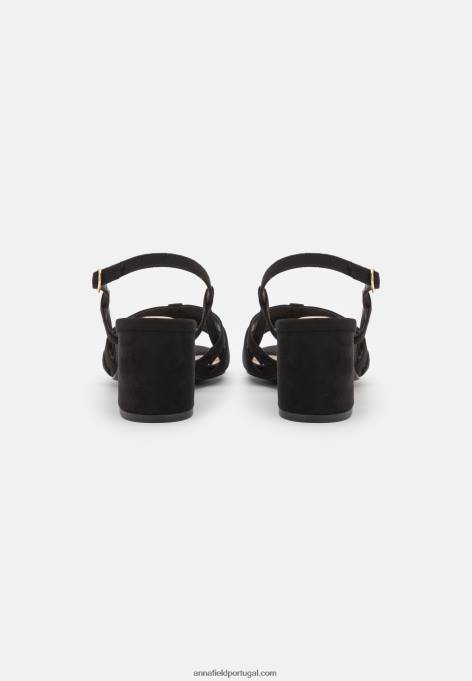 mulheres sandália preta F4BZ0D1338 Anna Field