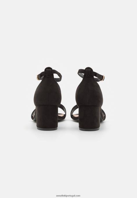 mulheres sandália preta F4BZ0D1339 Anna Field