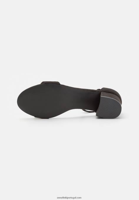 mulheres sandália preta F4BZ0D1339 Anna Field