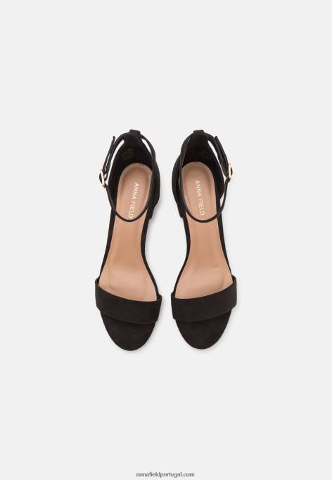 mulheres sandália preta F4BZ0D1339 Anna Field