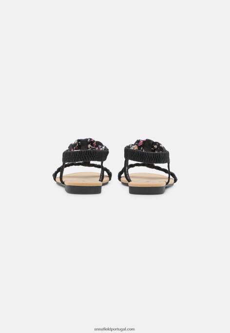 mulheres sandália preta F4BZ0D1346 Anna Field