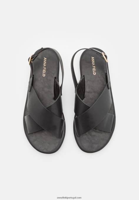 mulheres sandália preta F4BZ0D1358 Anna Field