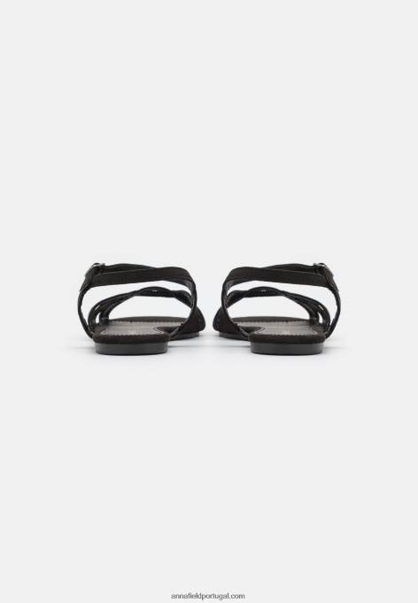 mulheres sandália preta F4BZ0D1360 Anna Field