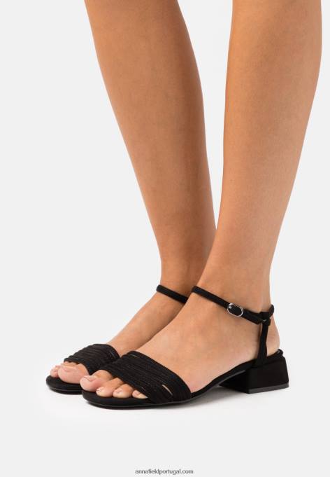 mulheres sandália preta F4BZ0D1363 Anna Field