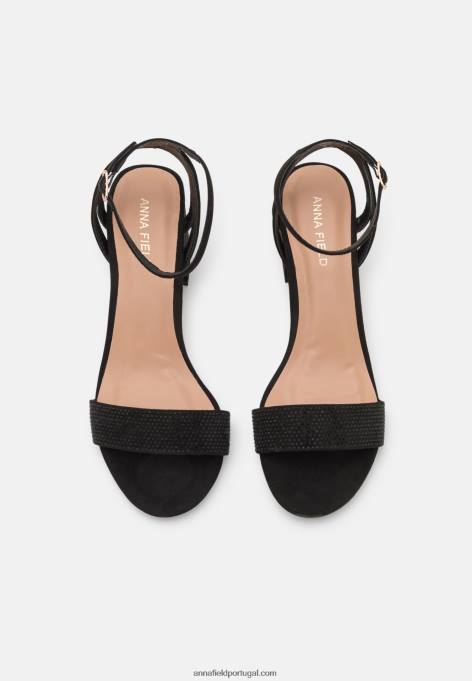 mulheres sandália preta F4BZ0D1374 Anna Field