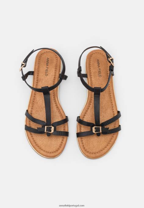 mulheres sandália preta F4BZ0D1410 Anna Field