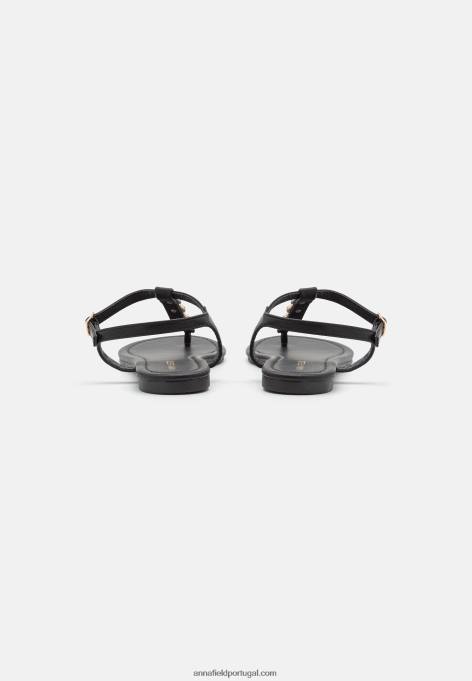 mulheres sandália preta F4BZ0D1432 Anna Field