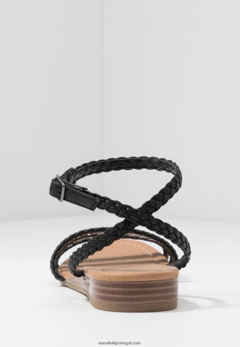 mulheres sandália preta/prata F4BZ0D1248 Anna Field