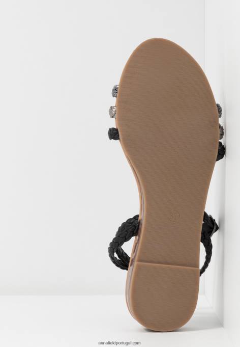 mulheres sandália preta/prata F4BZ0D1248 Anna Field