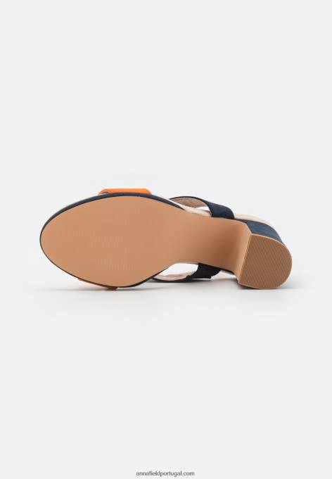 mulheres sandália salto alto azul escuro F4BZ0D1296 Anna Field