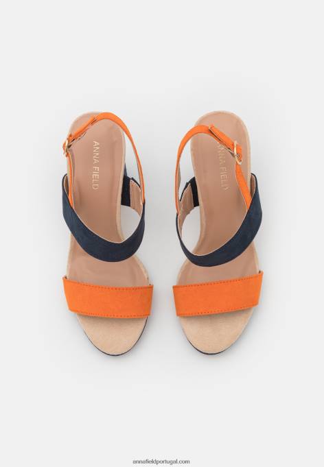 mulheres sandália salto alto azul escuro F4BZ0D1296 Anna Field