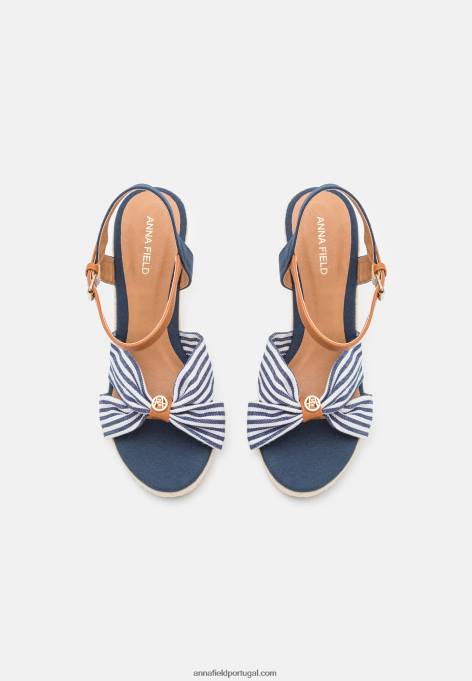 mulheres sandália salto alto azul escuro F4BZ0D1491 Anna Field