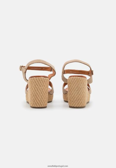 mulheres sandália salto alto couro cinza F4BZ0D1466 Anna Field